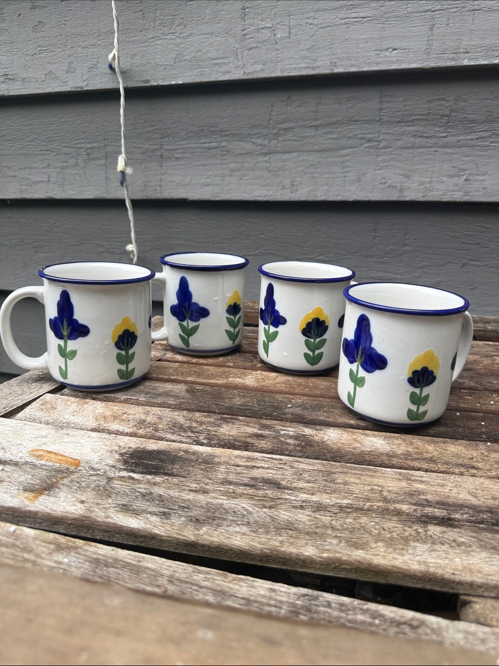 Dansk San Nicolo Blue and Yellow Floral Motif - Set of 4